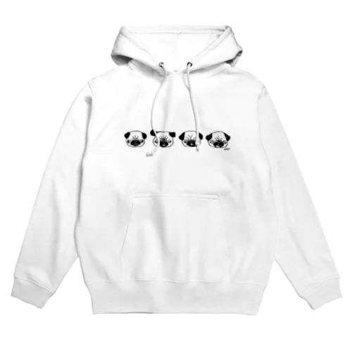 喜怒哀楽パグ Hoodie