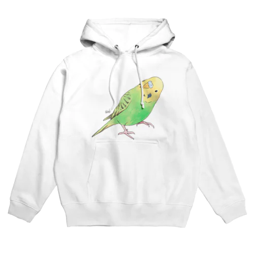 首傾げセキセイインコ　ピーちゃん【まめるりはことり】 Hoodie