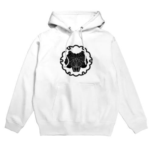 動物家紋。H.T.（雪輪にトラ）黒 Hoodie