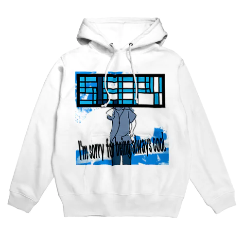 無気力のナルシスト(ブルーグレー) Hoodie