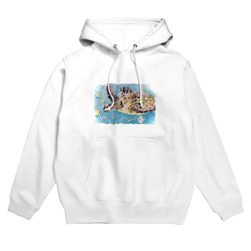 ウミガメ　水彩画 Hoodie