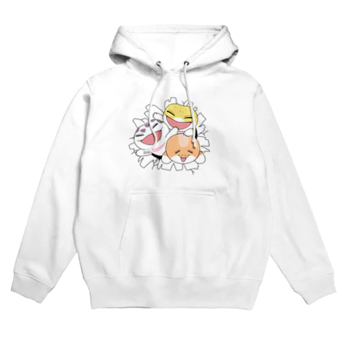 壁から突き出る3匹 Hoodie