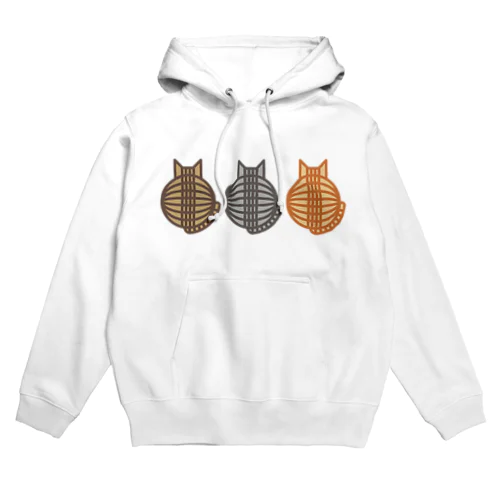 猫（3匹）の丸い背中 フーディ Hoodie