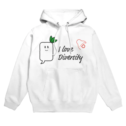 I love diversity. BigDicon パーカー