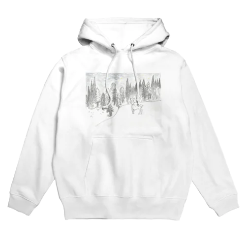 夜の森と鹿 Hoodie