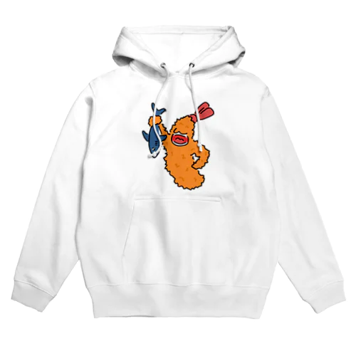 エビフライに食べられそうになるサメ Hoodie