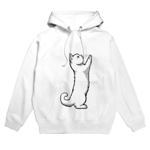 かべ立ちマンチカン（モノクロタイプ） Hoodie