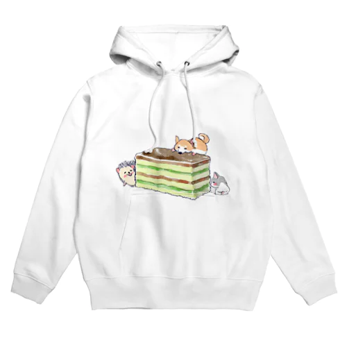 オリジナル　ハリネズミのソフィー、３色ケーキを食べる。 Hoodie