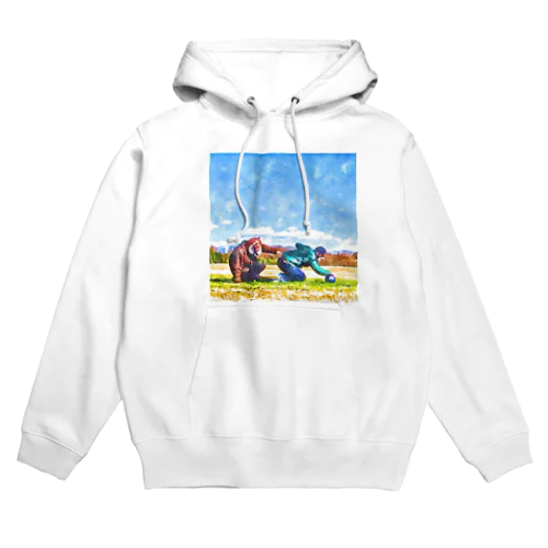 虎とひょっとこの絵画 Hoodie