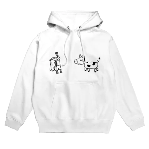 マ◯ケルは狂牛が現れても怯まない。 ver.モノクロ Hoodie