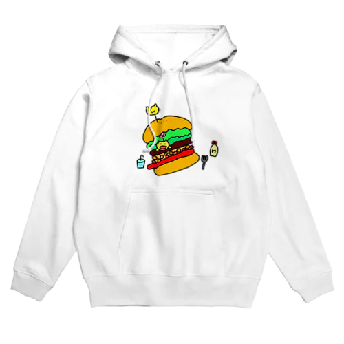 はさまれハンバーガーニャンコ Hoodie