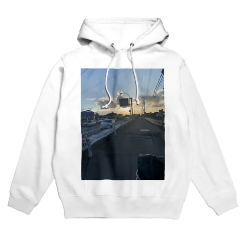 学校の帰り道　宵の空 Hoodie