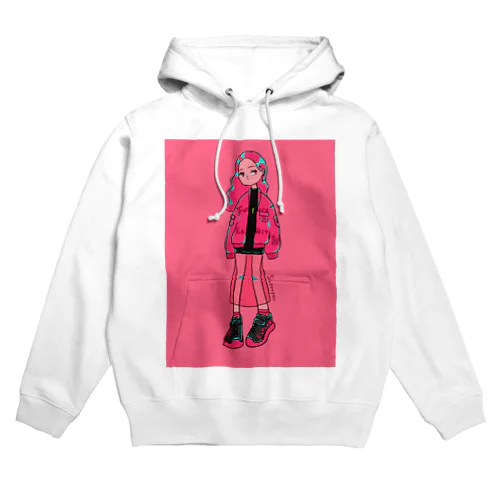 フィーチャーウサギピンク Hoodie