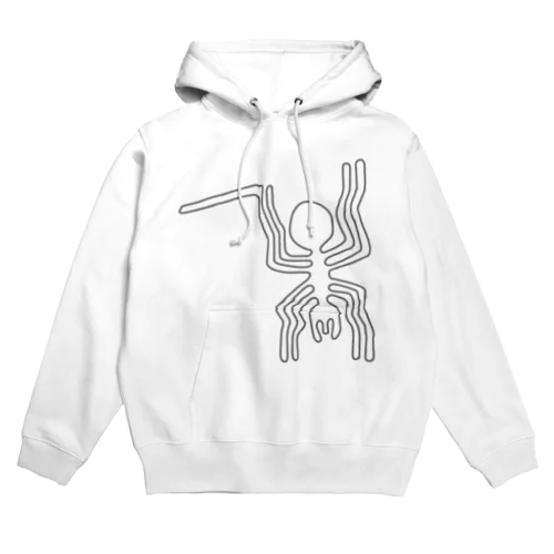 ナスカの地上絵　クモ（グレー） Hoodie