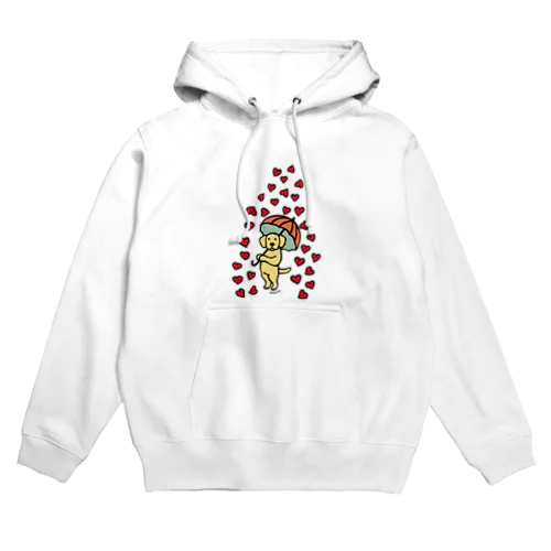 ハートの雨とイエローラブラドール Hoodie