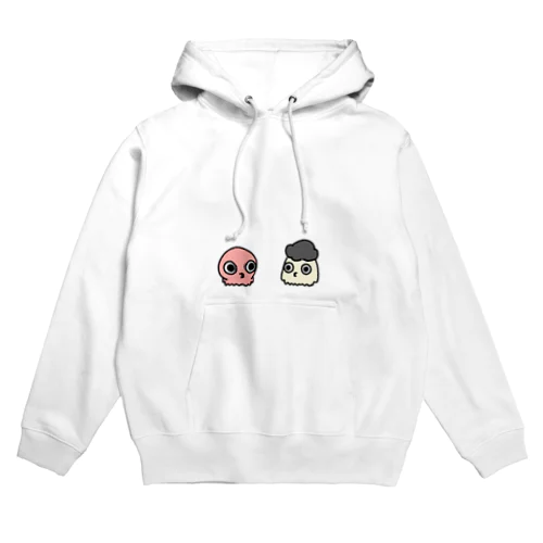 タコとアフロ頭のイカ Hoodie