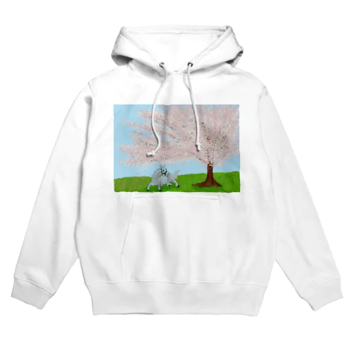 桜で涼む芦毛の怪物くん Hoodie