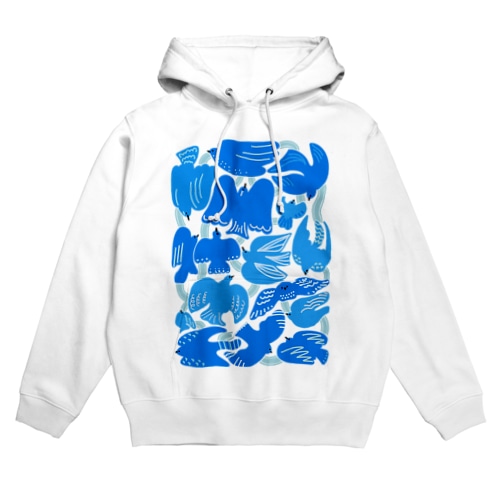 青い鳥モチーフのデザイン Hoodie