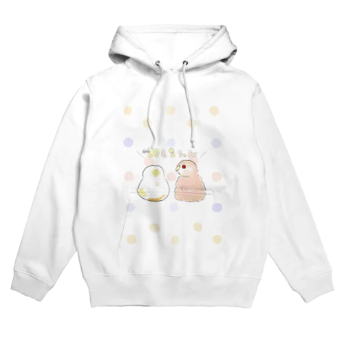 【透明ドット】アキクサインコのおもちちゃん Hoodie