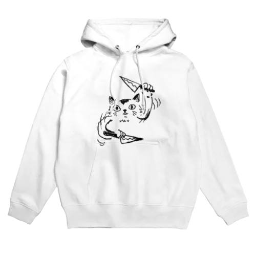 刃物を振り回すネコ Hoodie