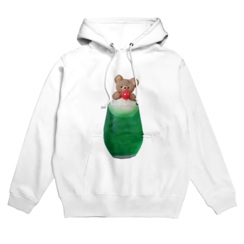 くまのクリームソーダ緑色 Hoodie