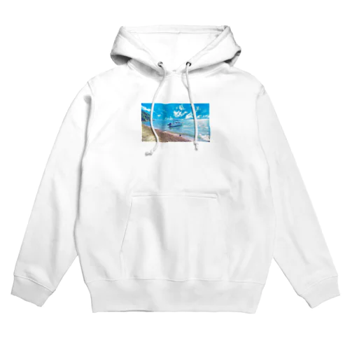 常夏の海とサッカーボール Hoodie