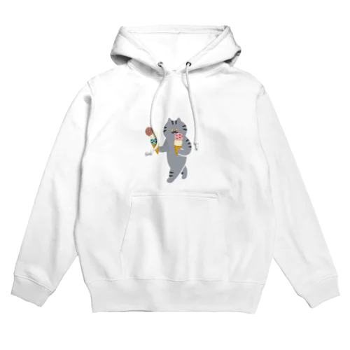 【中】アイスクリームを慎重に運ぶねこ Hoodie