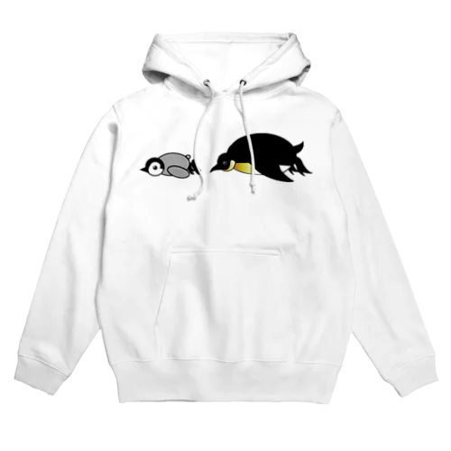 滑るペンギンの親子　ボールヘッズ Hoodie