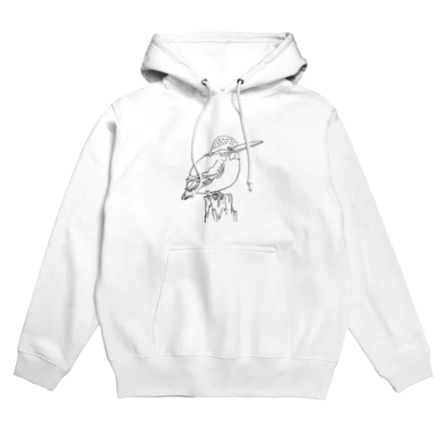 佇むカワセミモノクロ Hoodie