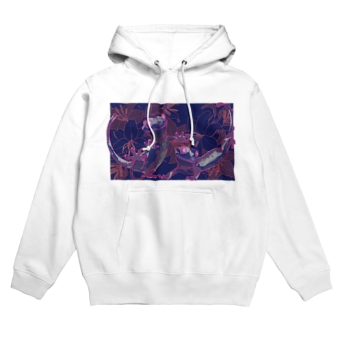 カサブランカとクレステッドゲッコー(パープル) Hoodie
