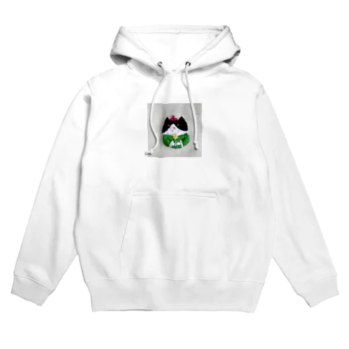 花をもった猫さん（Green） Hoodie