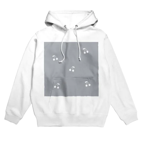 サクランボ柄 グレーブルー Hoodie