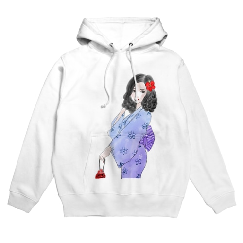 ハイビスカスと浴衣 Hoodie
