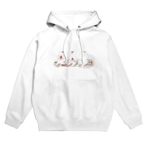 ねこ スイカ 夏休み を楽しもう！ Hoodie