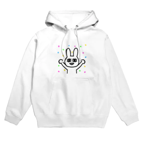 poker face rabbit（ピカピカ） Hoodie