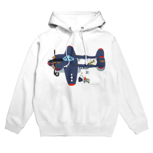 すろくまノーズアートP-38（ペロハチ） Hoodie