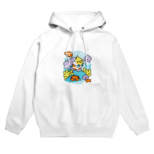 Chubby Bird サンゴ礁を守ろう！　オカメインコと海のお友達 Hoodie