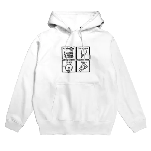 Four princes of junk food Wh&Bk ver. Hoodie