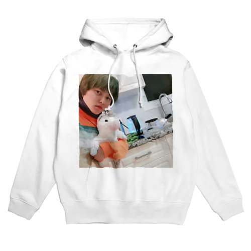 冷たくなったユニコーンの湯たんぽとお湯を沸かしているケトルとの自撮り Hoodie