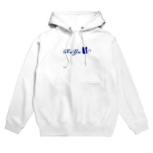 青ロゴ 猫シルエット Hoodie