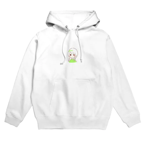 三つ編みの女の子(緑色) Hoodie