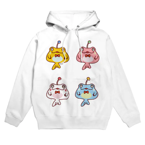 ４ひきのカエルアンコウ Hoodie