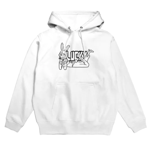 LUCKYバニー・モノクロ Hoodie