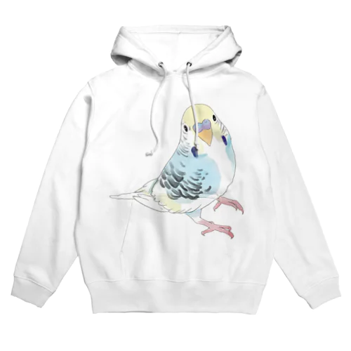 見つめる七色セキセイインコちゃん【まめるりはことり】 Hoodie