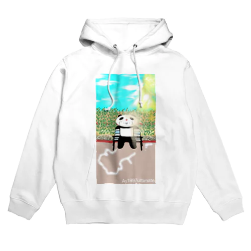 着ぐるみパンダ青空ベンチ Hoodie