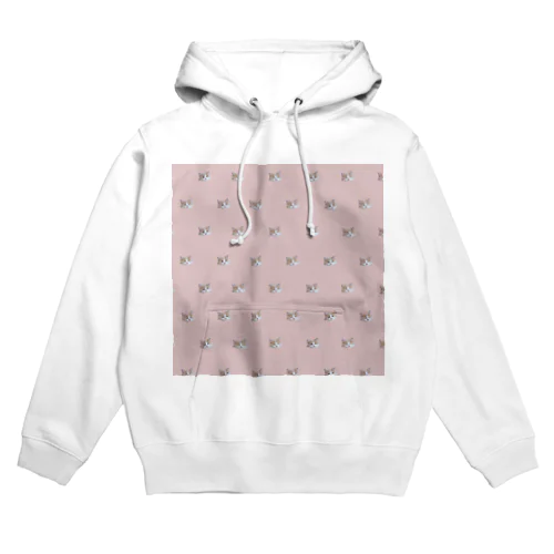 お昼寝ネコチャン 総柄ピンク Hoodie