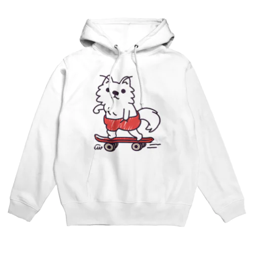 赤ぱんポメラのスケボー Hoodie