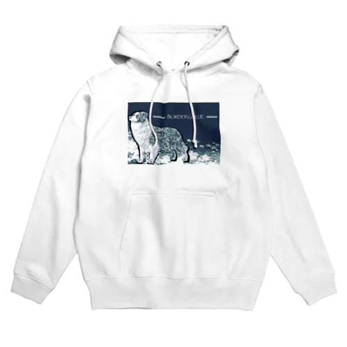 ボーダーコリー　シルエット青 Hoodie