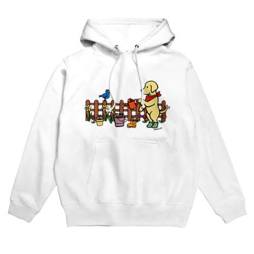 イエローラブラドールがガーデニング Hoodie