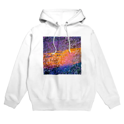 ダークなブルーに鮮やかなオレンジの帯 Hoodie